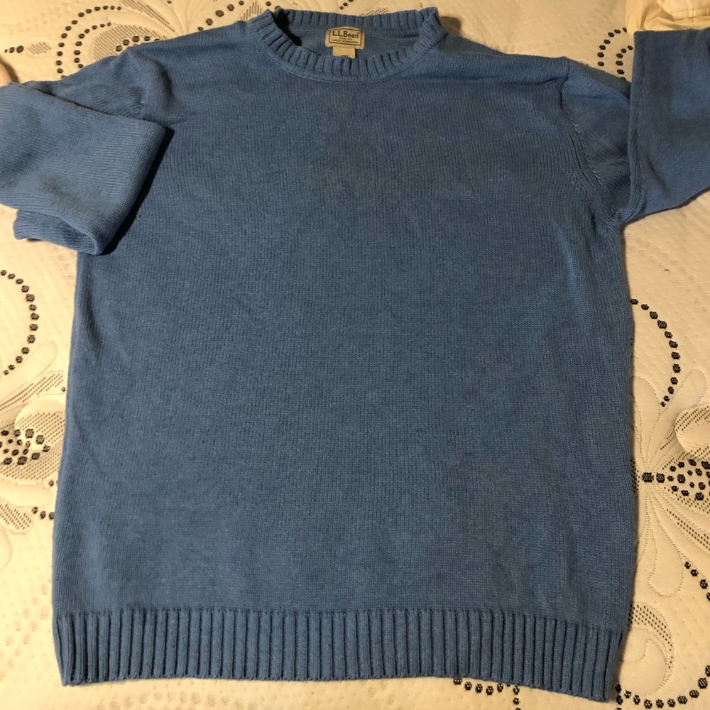 LL Bean light blue sweater